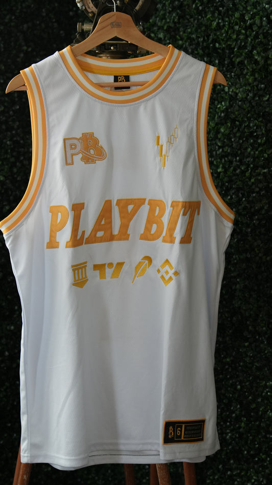 Bone White PlayBit "NQ #1" Basketball Jersey